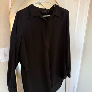 Apt. 9 Black Long-Sleeve Hidden-Placket Button Down Shirt